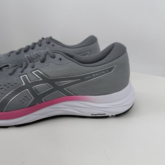 Asics Women's Excite 7 Running Shoes size 11 Sheet Rock (Gray)/Pure Silver/Pink - Picture 2 of 11